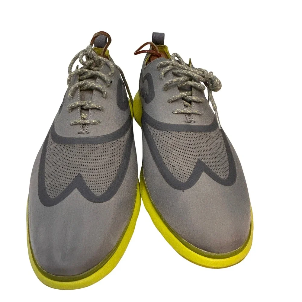 Cole Haan 3Zerogrand Fuse Oxford Wingtip Mens 10.5 Gray Neon‎ Shoes C28402